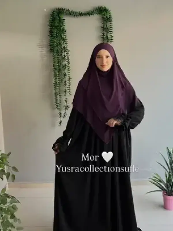 Kısa Boy 3 Kat Sufle Mor