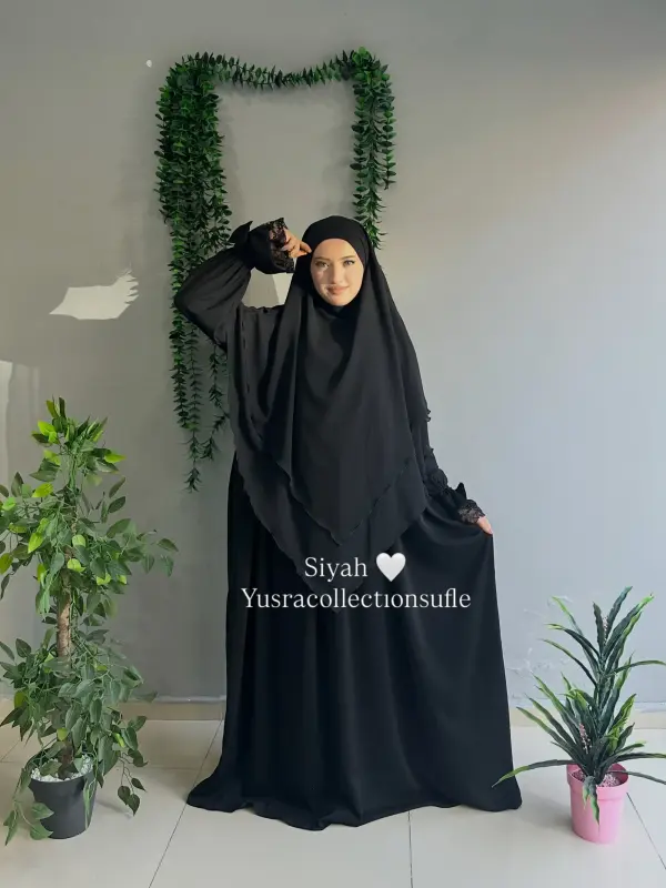 Uzun Boy 3 Katlı Sufle Siyah