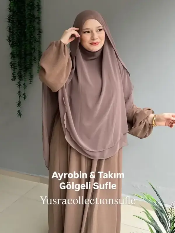 Ayrobin Takım Gölgeli Sufle Koyu Vizon